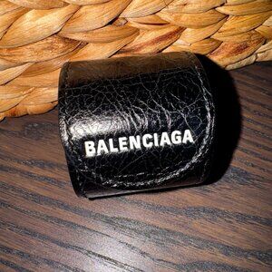 Balenciaga Black Leather Cycle Bracelet